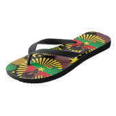 Tongs Burkina Faso Carte, drapeau et première révolution (Incliné)