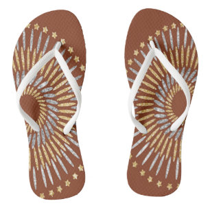 Tongs Burst Design avec Faux Silver & Gold