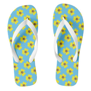 Tongs Cabot jaune et bleu printemps