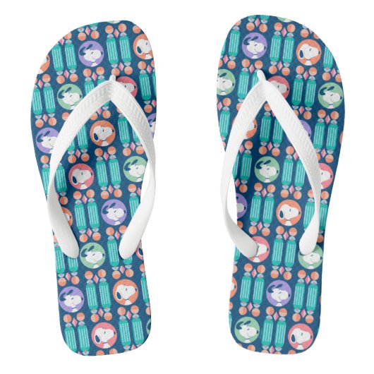 Tongs cacahuètes | Snoopy Dark Blue Deco Dreams Motif (Semelle)