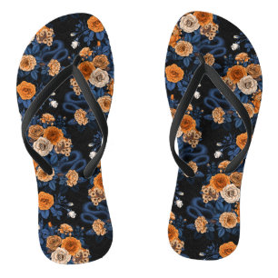 Tongs Caché en rose, orange et bleu