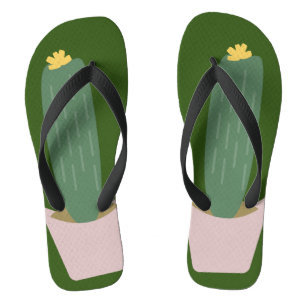 Tongs Cactus Plante rose vert