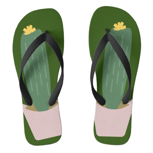 Tongs Cactus Plante rose vert (Semelle)