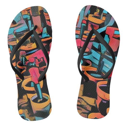 Tongs Cactus stylisé Sandales Funky (Semelle)