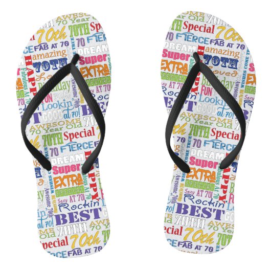Tongs Cadeaux Uniques Et Spéciaux 70e Anniversaire (Semelle)