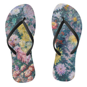 Tongs Caillebotte - Chrysanthèmes blanc et jaune