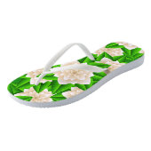 Tongs Camélias blancs et feuilles vertes (Incliné)