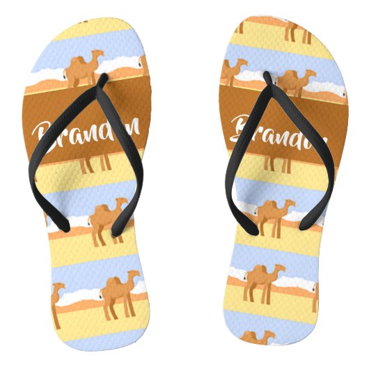 Tongs Camels standing in the desert pattern (Semelle)