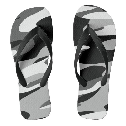 Tongs camo abstract noir et gris (Semelle)