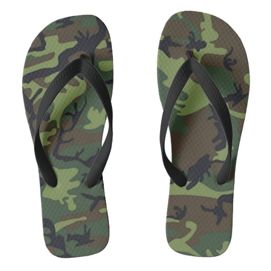 Tongs Camo Été Vert Brown Tan Sandales Flip Flops  (Semelle)