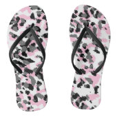 Tongs Camo rose, noir, blanc et gris abstrait (Semelle)