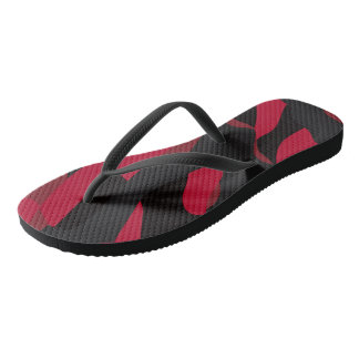 Tongs camo rouge et noir