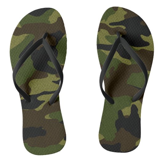 Tongs Camo Vert Camouflage Militaire Motif Flip Flops (Semelle)