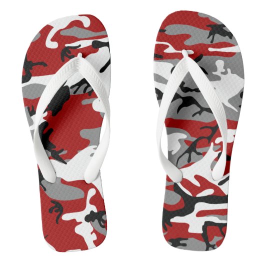 Tongs Camouflage rouge et gris, Militaire, Armée (Semelle)