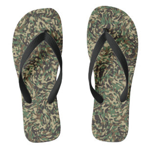 Tongs Camouflage Vert Tendance