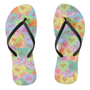 Tongs Candy Hearts Motif - SFW