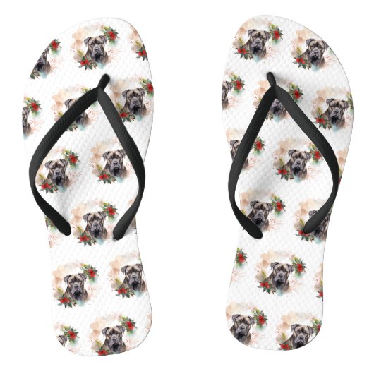 Tongs Cane Corso Christmas Wreath Festive Pup (Semelle)