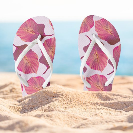 Tongs Canna Tropicanna Feuilles en rose