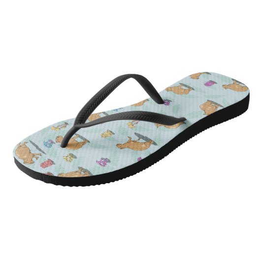 Tongs Capybara et mushroom pattern (Incliné)