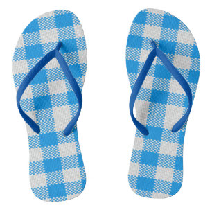 Tongs Carreaux bleus et blancs