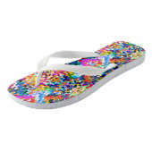 Tongs Carrés abstraits colorés mignons (Incliné)