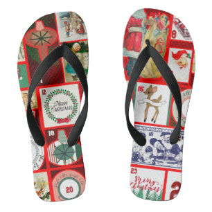 Tongs Carrés de l'illustration de Noël