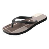 Tongs Carrés géométriques - Chocolat et crème (Incliné)