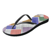 Tongs Carrés géométriques sans à damiers plaid (Incliné)