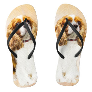 Tongs Cavalier King Charles Spaniel Peinture originale