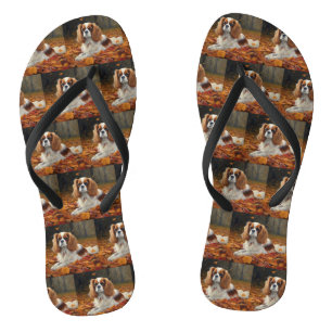 Tongs Cavalier King en automne Feuilles automne Inspirat