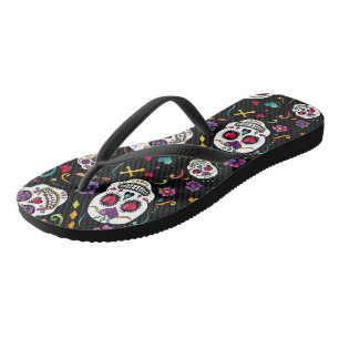 Tongs Célébration de Calaveras - noir