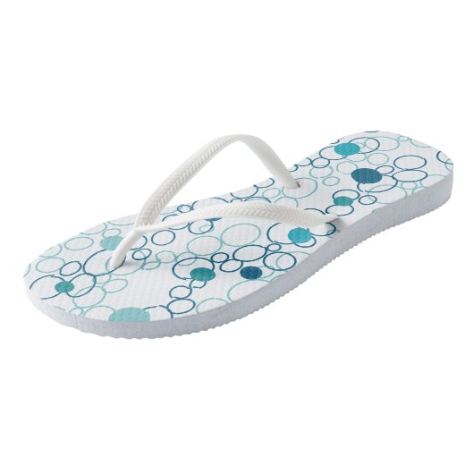 Tongs Cercles Aqua Bleus Points Flip Flops (Incliné)