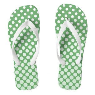 Tongs Cercles blancs de gros à petits en cascade vert ci