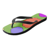Tongs Cercles colorés géométriques funky rétro (Incliné)