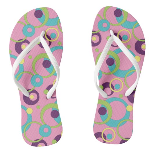 Tongs Cercles Roses Funky (Semelle)