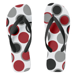 Tongs Cercles rouges, noirs et gris