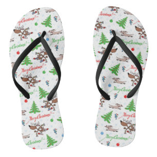 Tongs cerf de Noël fou