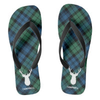 Cerfs Antlers Tartan personnalisé Plaid Vert Noir