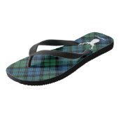 Tongs Cerfs Antlers Tartan personnalisé Plaid Vert Noir (Incliné)