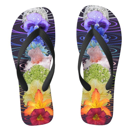 Tongs Chakra Fleurs Méditation Zen (Semelle)