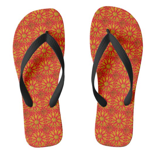 Tongs Chanclas mandala en rojo (Semelle)