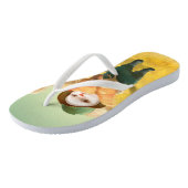 Tongs Chat adorable avec Hen à la ferme (Incliné)