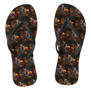 Tongs Chaton Bengal Automne Délice Citrouille