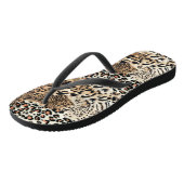 Tongs Chats sauvages Empreinte de léopard animal moderne (Incliné)
