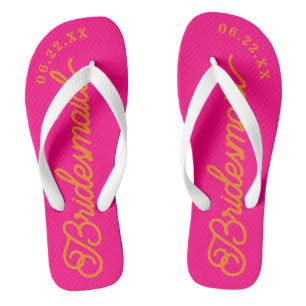 Tongs Chaud rose et orange Personnalisé Flip Flops
