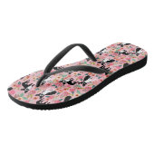 Tongs Chaussures florales de Boston Terrier - fleurs de  (Incliné)