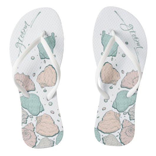 Tongs CHAUSSURES mariages | Coquillages modernes Corail  (Semelle)