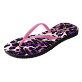 Tongs Cheetah rose violet Abstrait (Incliné)