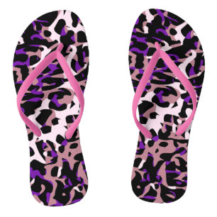 Tongs Cheetah rose violet Abstrait