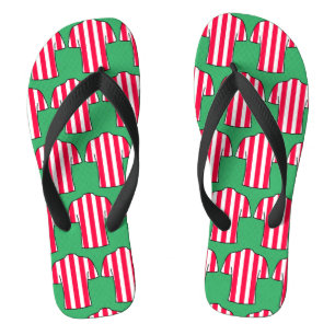 Tongs Chemises de football design en bandes rouges